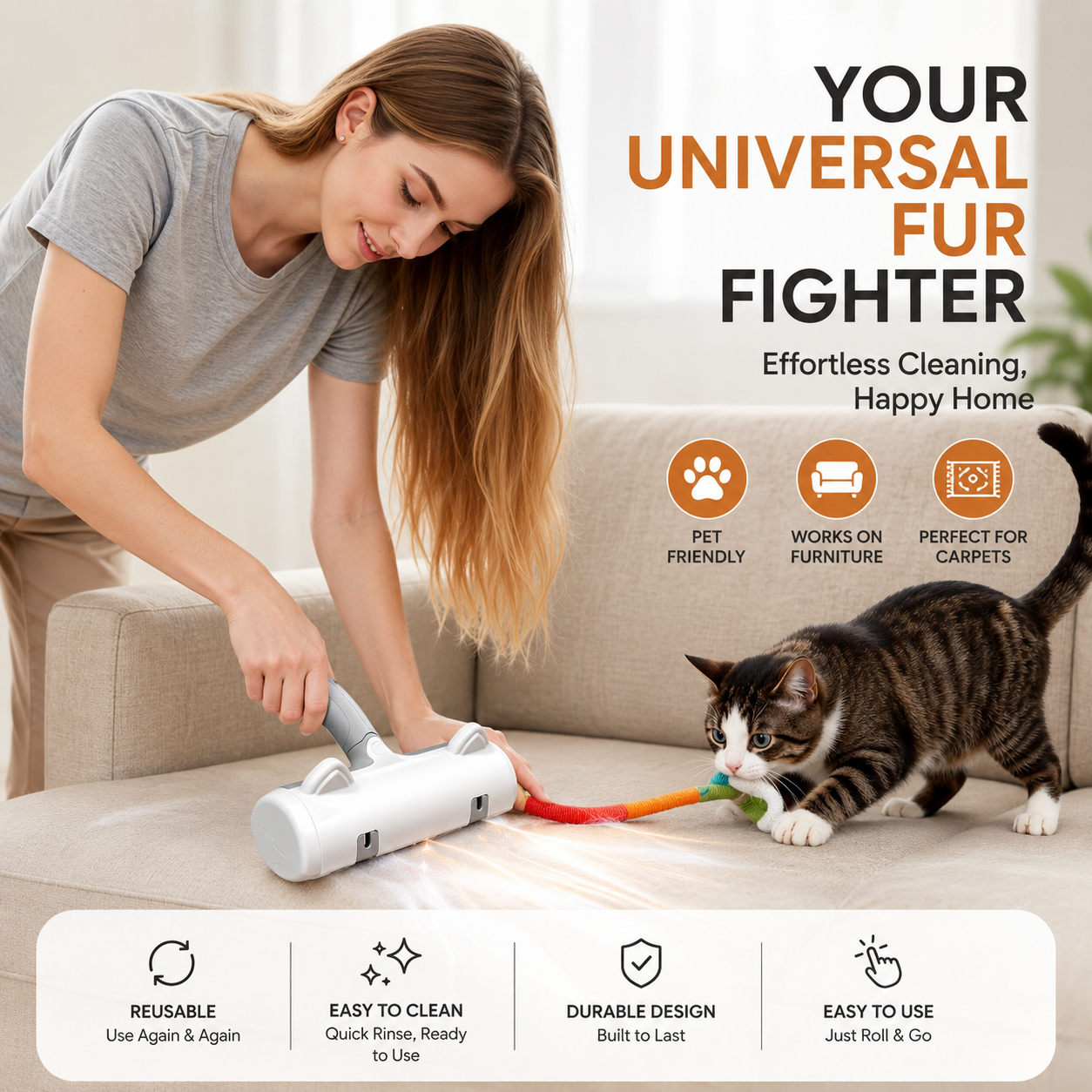 Vioners™ Reusable Pet Hair Remover Roller