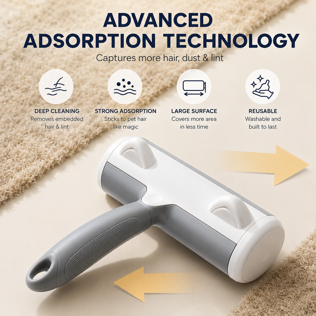 Vioners™ Reusable Pet Hair Remover Roller
